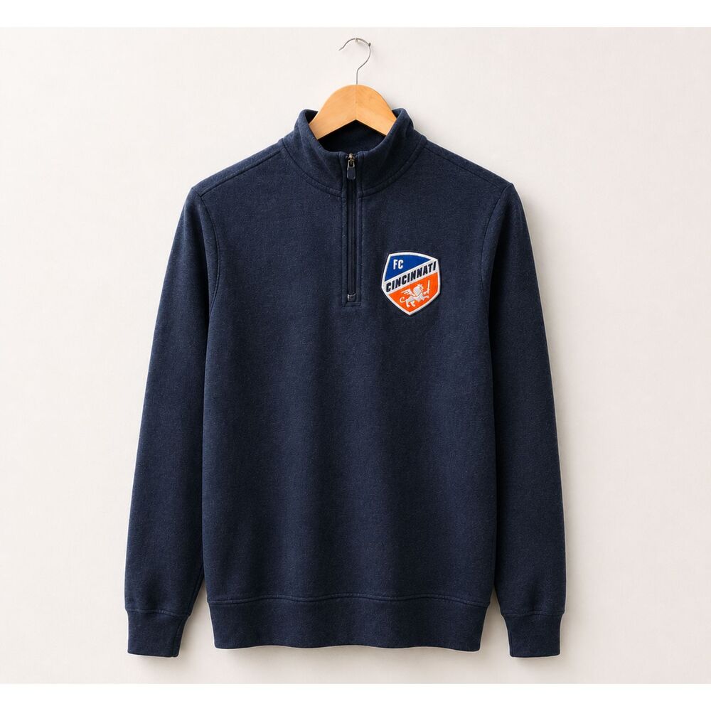 FC Cincinnati Antigua Quarter-Zip Pullover Men's Sm Navy Soccer MLS Sweatshirt